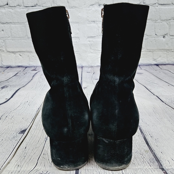 SIGERSON MORRISON | Zero suede & leather patchwork pointed toe ankle boots - Picture 4 of 13